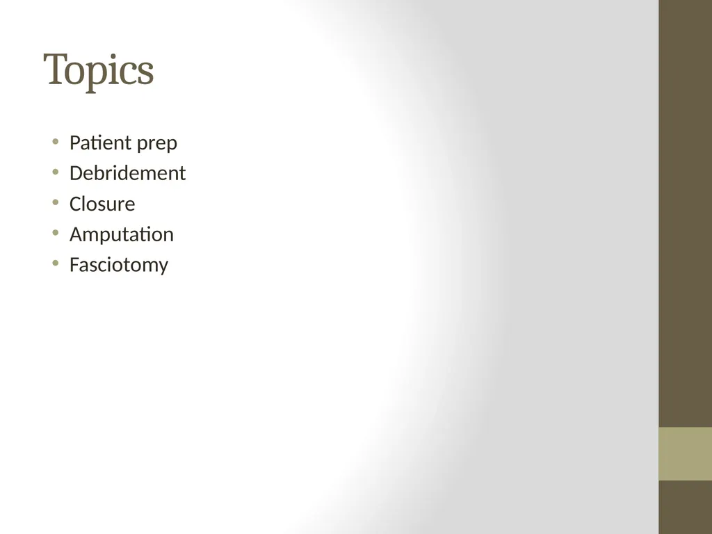 SURGERY Guide to Procedures Topics Patient prep - slide 2 of 40