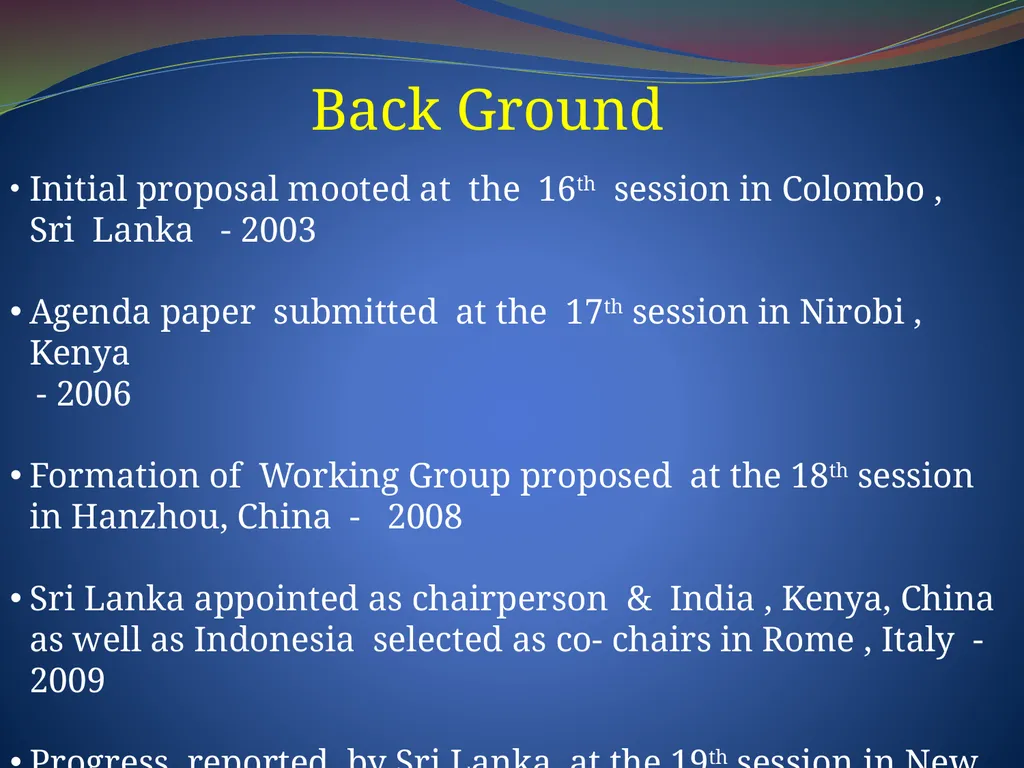 FAO /IGG ON TEA WORKING GROUPS – SESSIONS IN - slide 3 of 16