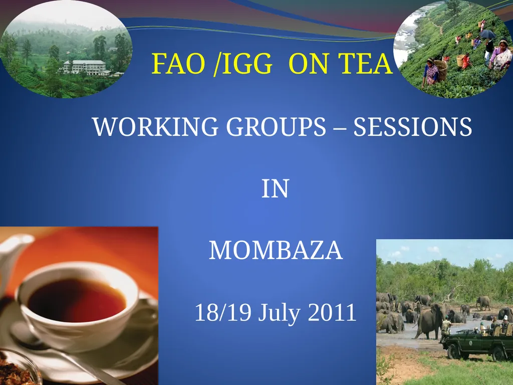 FAO /IGG ON TEA WORKING GROUPS – SESSIONS IN - slide 1 of 16