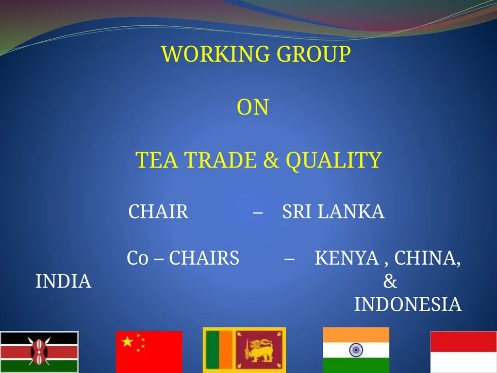 FAO /IGG ON TEA WORKING GROUPS – SESSIONS IN - slide 2 of 16