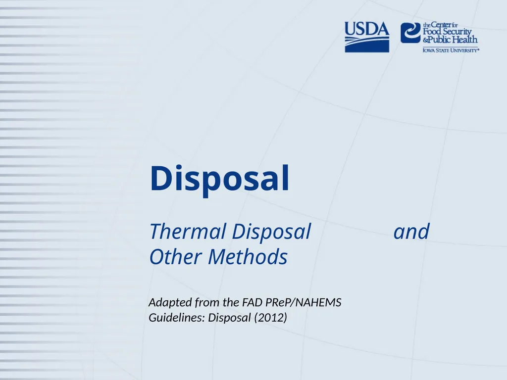 Disposal Thermal Disposal and Other Methods - slide 1 of 17