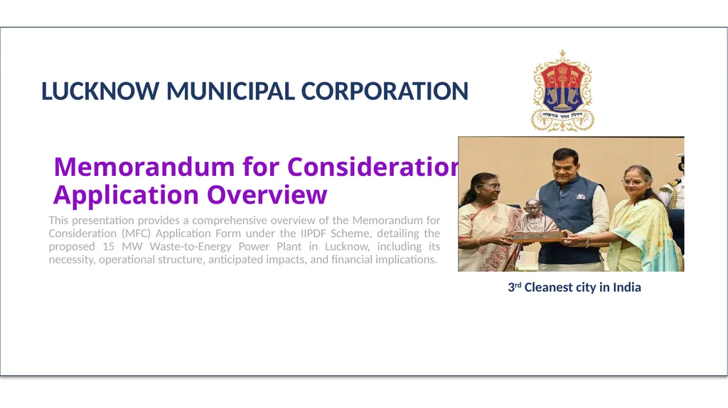 Memorandum for Consideration Application Overview - slide 1 of 8