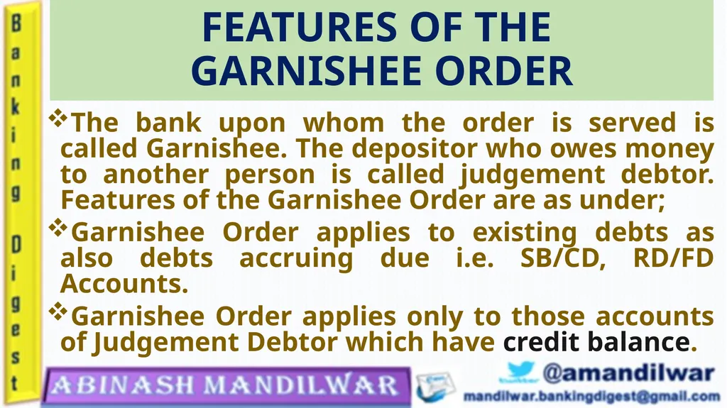 GARNISHEE ORDER & ATTACHMENT ORDER GARNISHEE ORDER - slide 7 of 18