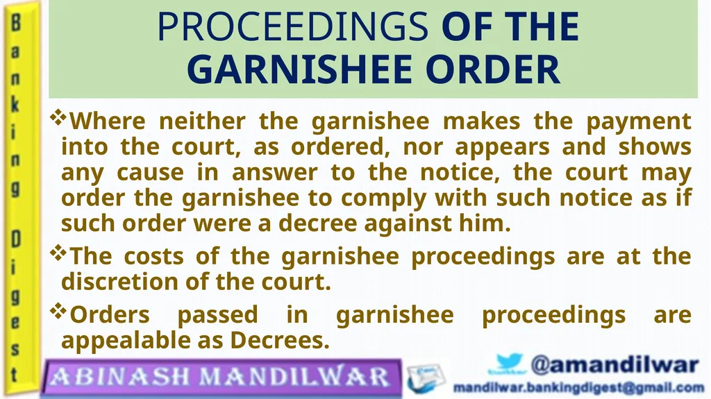 GARNISHEE ORDER & ATTACHMENT ORDER GARNISHEE ORDER - slide 12 of 18