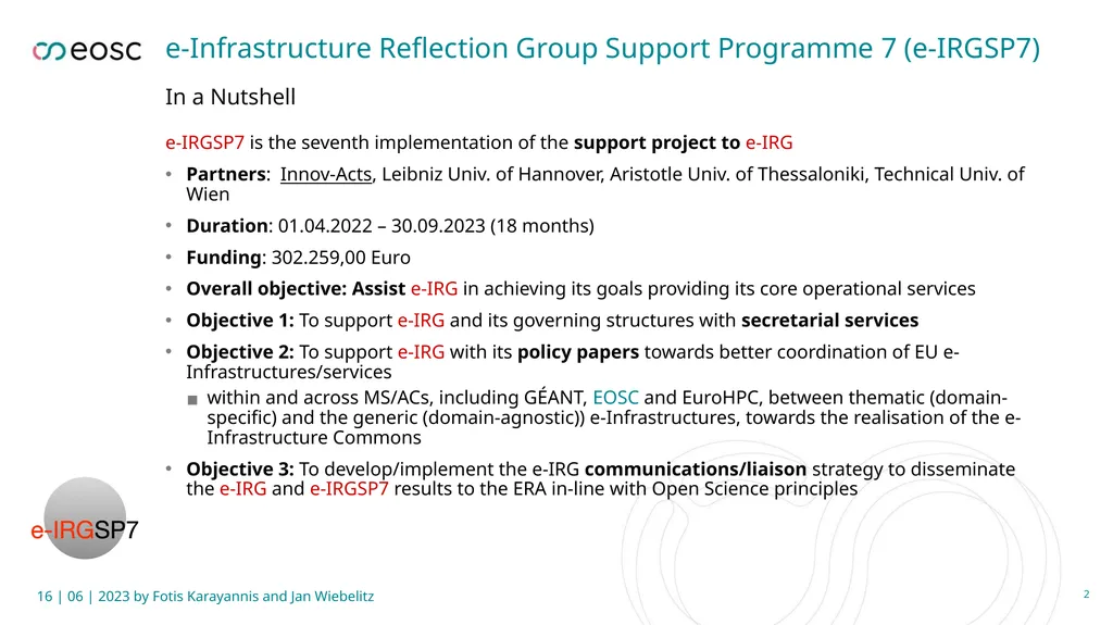 Basic info about the project: Dates, consortium, - slide 1 of 8