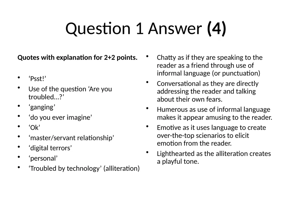 Reading for Understanding, Analysis and Evaluation - slide 4 of 18
