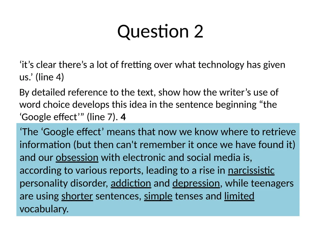 Reading for Understanding, Analysis and Evaluation - slide 5 of 18