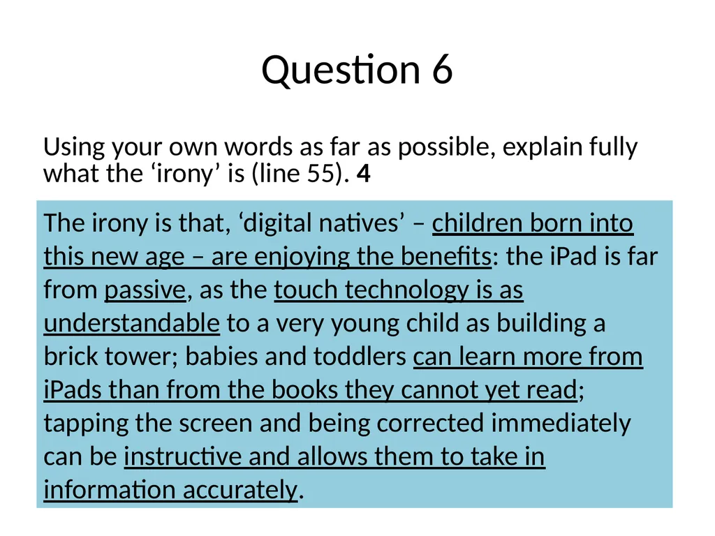 Reading for Understanding, Analysis and Evaluation - slide 13 of 18