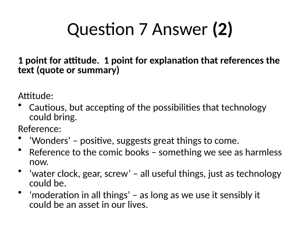 Reading for Understanding, Analysis and Evaluation - slide 16 of 18