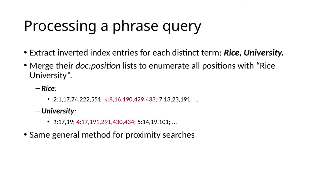 Large Scale Search: Inverted Index, etc. Comp: - slide 16 of 17