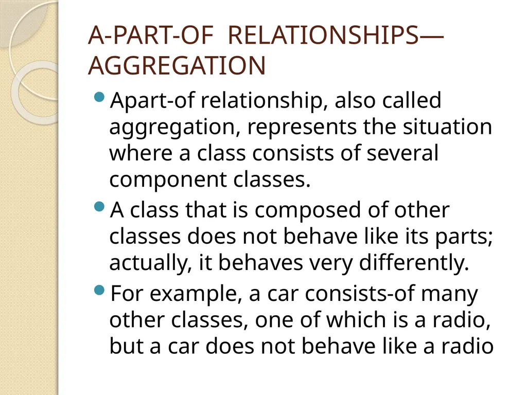 OBJECT RELATIONSHIPS, ATTRIBUTES, AND METHODS - slide 22 of 25