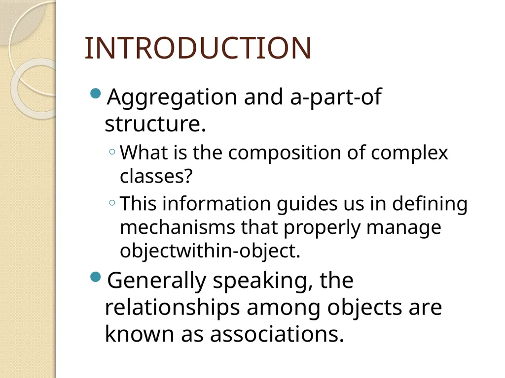 OBJECT RELATIONSHIPS, ATTRIBUTES, AND METHODS - slide 4 of 25
