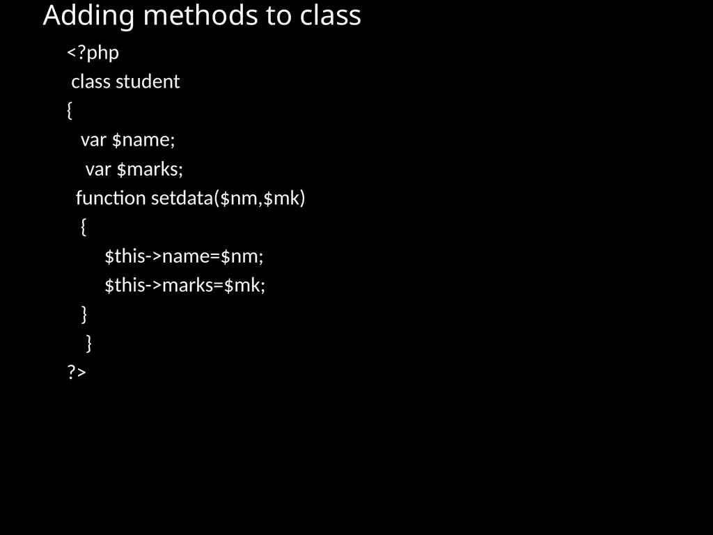 Introduction to Object Oriented Programming in PHP - slide 7 of 29
