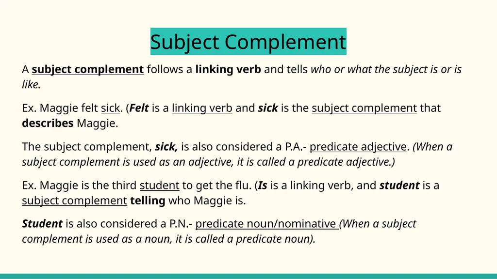 Verbs, Objects, & Subject Complements Unit 3 Week - slide 5 of 5