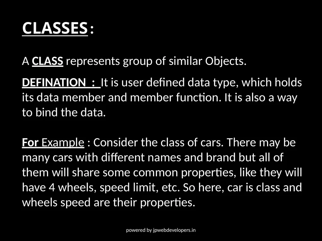 Presentation ON Classes & objects Powered by- - slide 5 of 11
