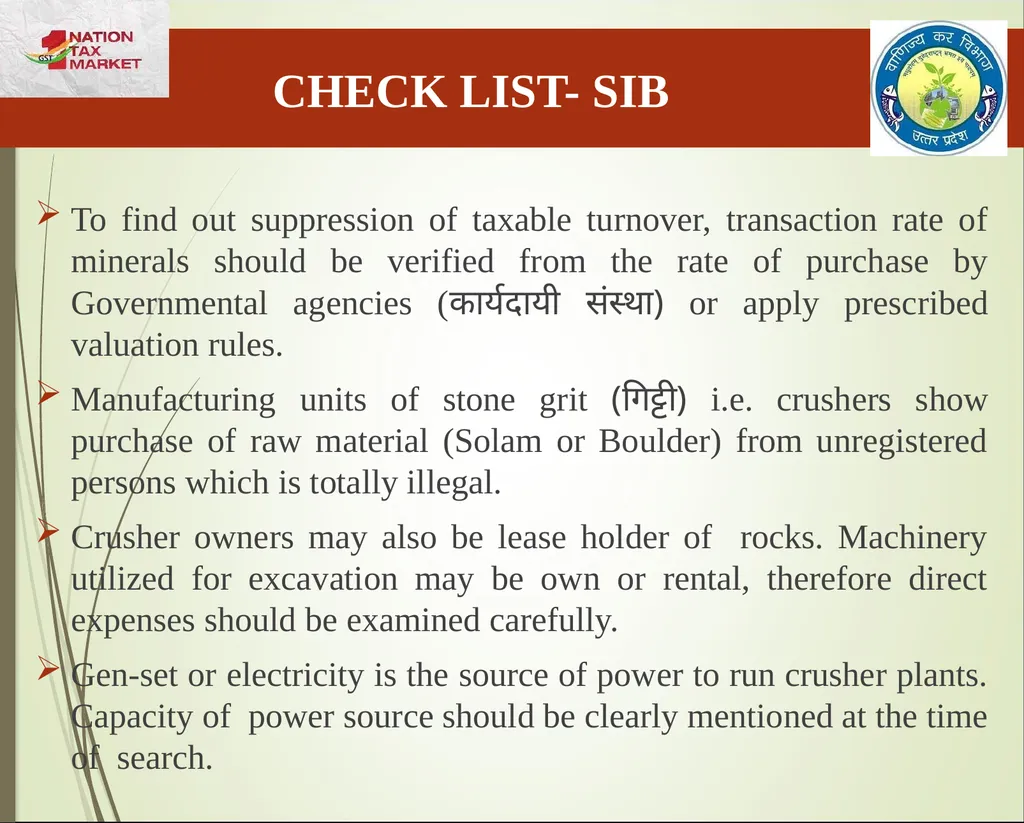 Mining & Minerals in UP Presentation By State Tax - slide 19 of 27