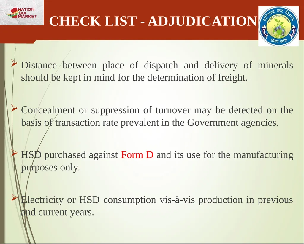 Mining & Minerals in UP Presentation By State Tax - slide 22 of 27