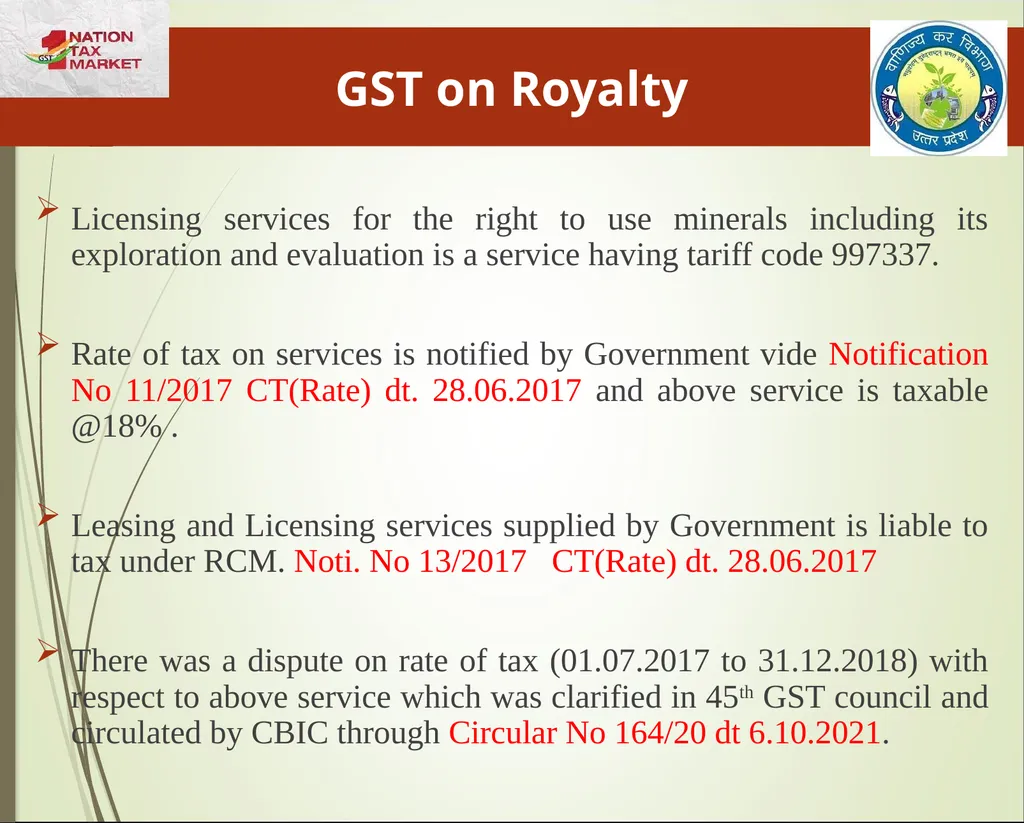 Mining & Minerals in UP Presentation By State Tax - slide 8 of 27