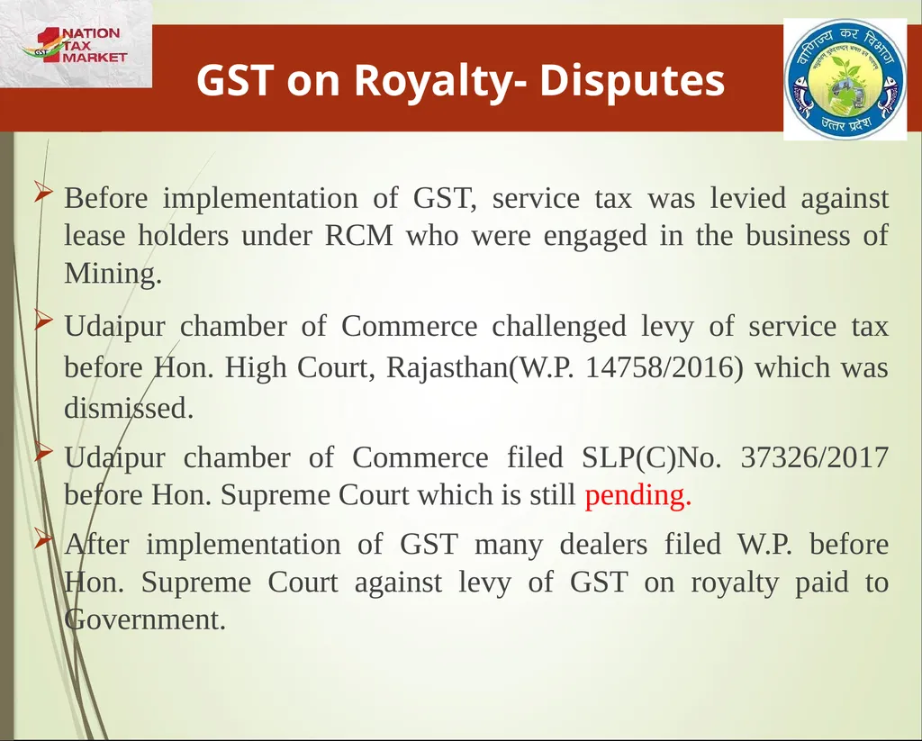 Mining & Minerals in UP Presentation By State Tax - slide 9 of 27