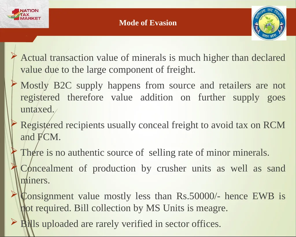 Mining & Minerals in UP Presentation By State Tax - slide 15 of 27