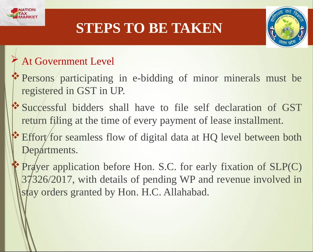 Mining & Minerals in UP Presentation By State Tax - slide 24 of 27