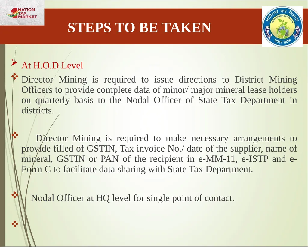 Mining & Minerals in UP Presentation By State Tax - slide 25 of 27