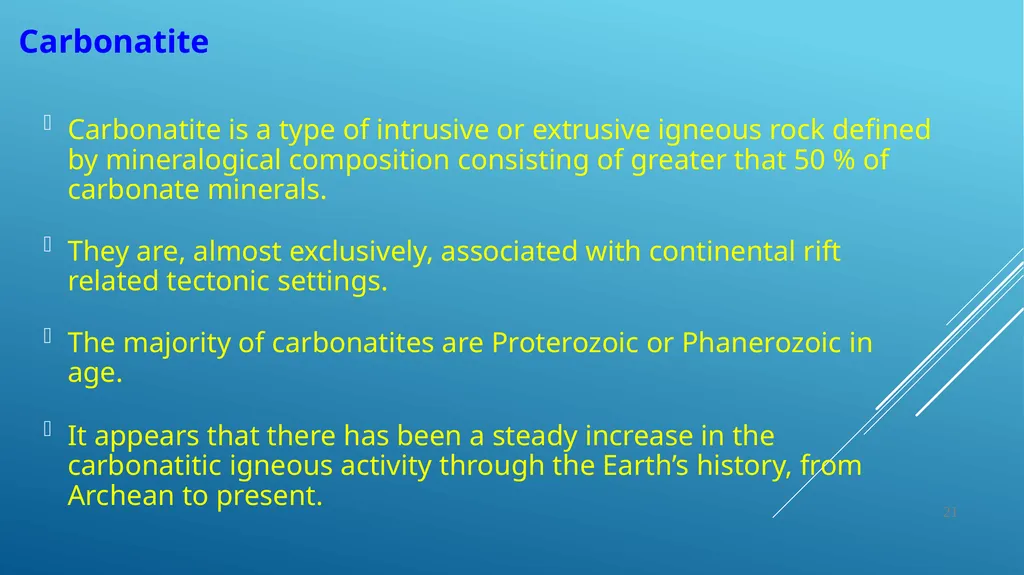Alkaline rocks Lamprophyre Carbonatite Lamproites - slide 21 of 29