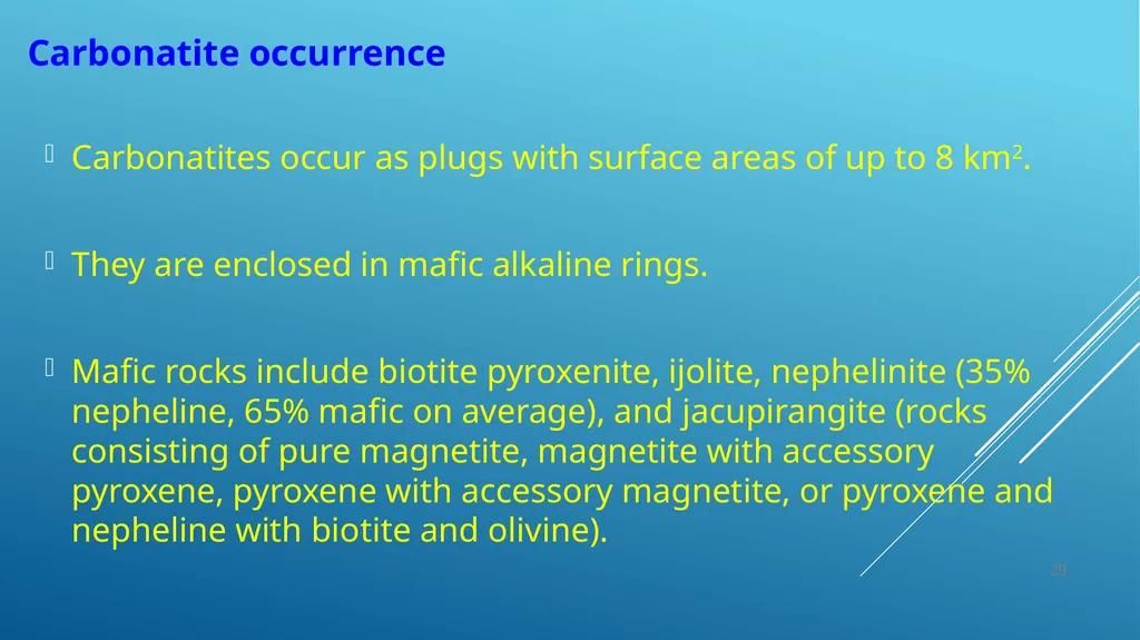 Alkaline rocks Lamprophyre Carbonatite Lamproites - slide 29 of 29