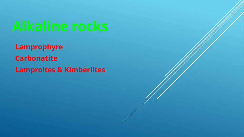 Alkaline rocks Lamprophyre Carbonatite Lamproites - slide 1 of 29