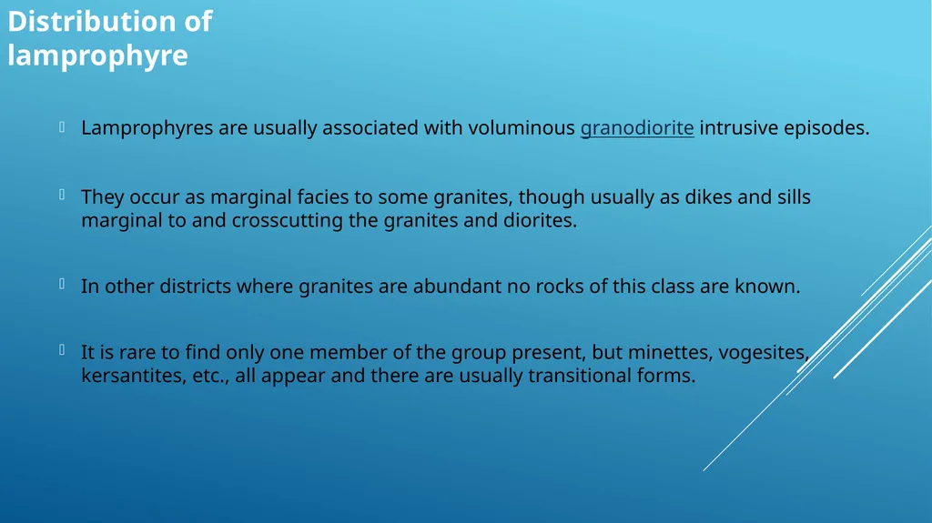 Alkaline rocks Lamprophyre Carbonatite Lamproites - slide 7 of 29