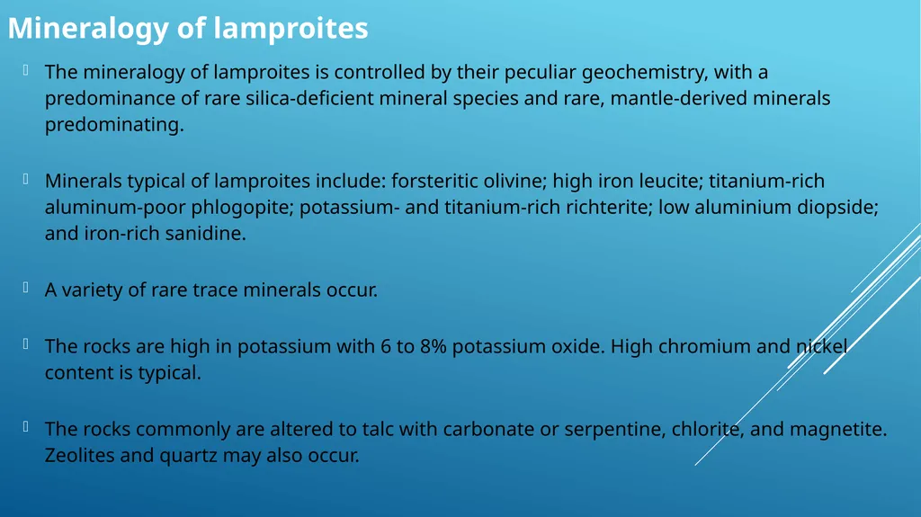 Alkaline rocks Lamprophyre Carbonatite Lamproites - slide 10 of 29