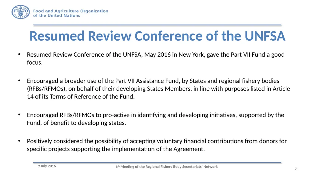 6th Meeting of the Regional Fishery Body - slide 7 of 10