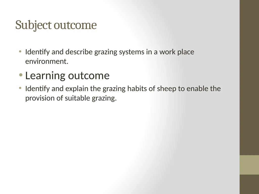 SEFIKENG CAMPUS SUBJECT: ANIMAL PRODUCTION LEVEL: - slide 2 of 15