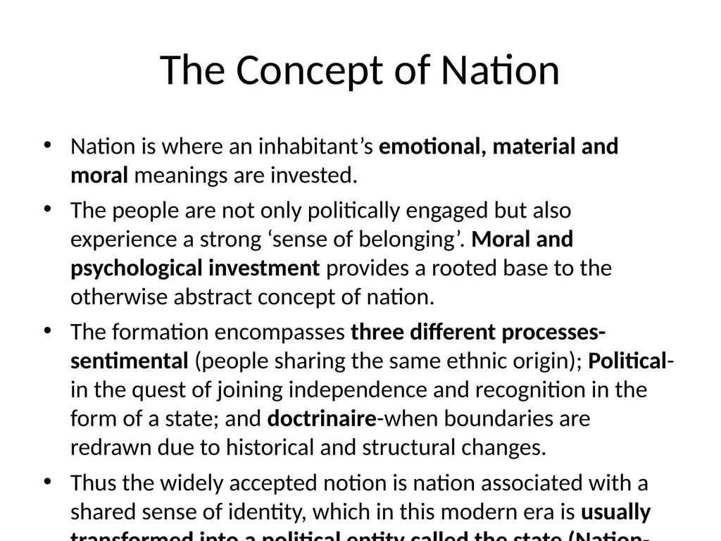 The Concept of Nation Nation is where an - slide 1 of 15
