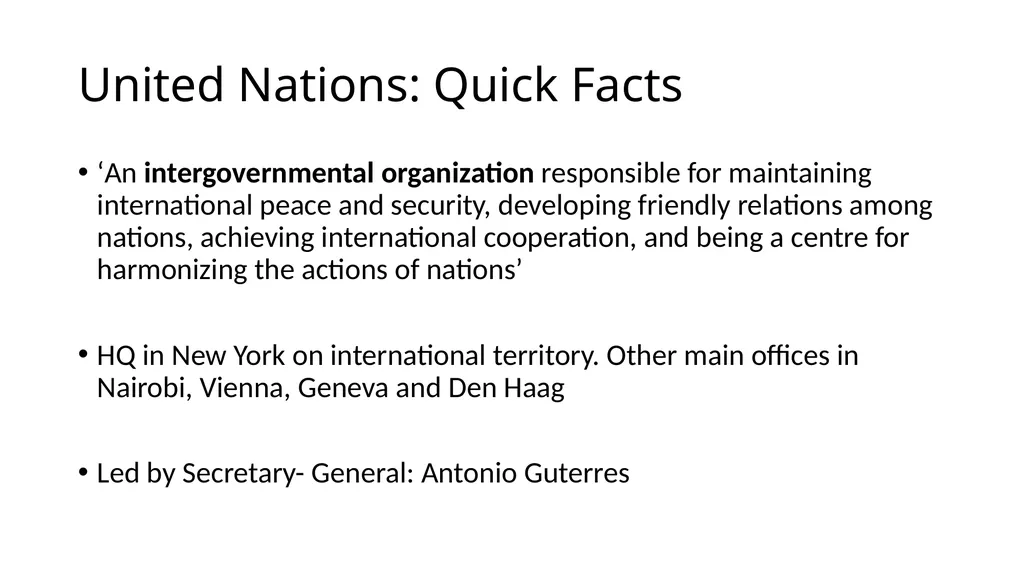 The United Nations as an Intergovernmental - slide 6 of 14