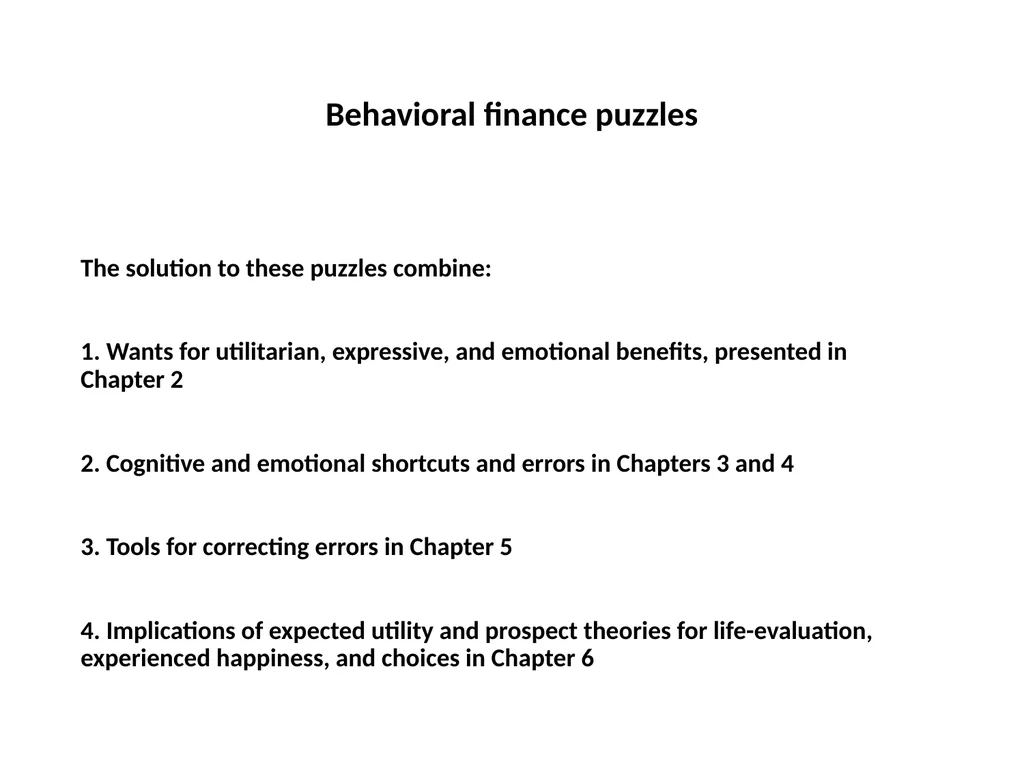 Finance for Normal People Chapter 7: Behavioral - slide 3 of 53