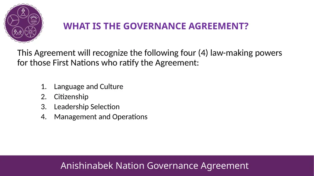 ANISHINABEK NATION GOVERNANCE AGREEMENT Updated - slide 2 of 11