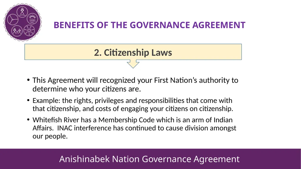ANISHINABEK NATION GOVERNANCE AGREEMENT Updated - slide 4 of 11