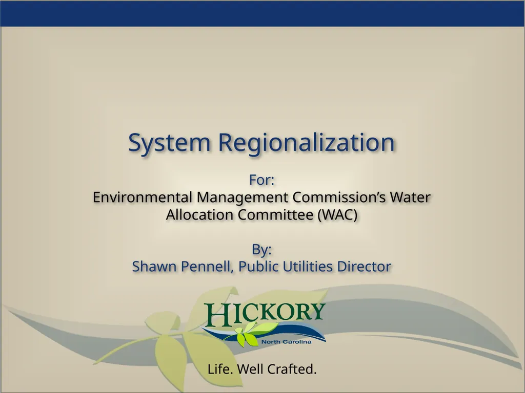 System Regionalization For: Environmental - slide 1 of 13