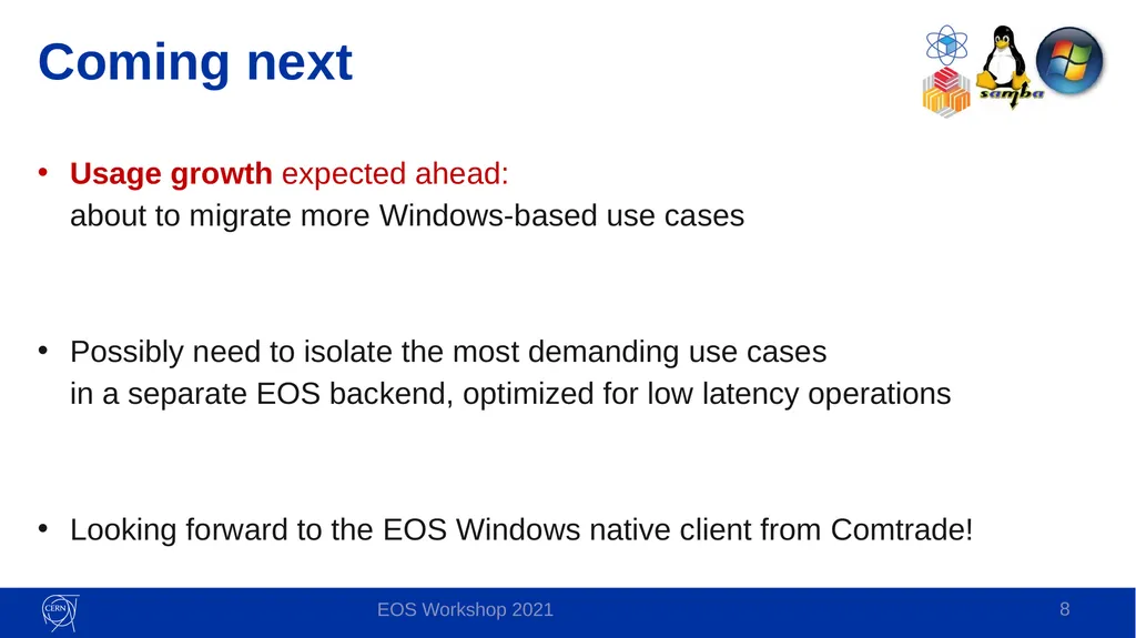 Samba: lessons learned Online access to EOS for - slide 8 of 10