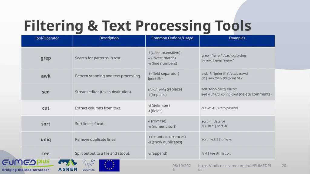 Linux Administration Workshop Advanced topics in - slide 20 of 29