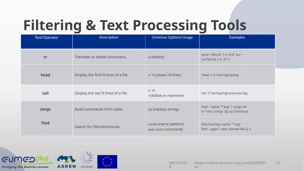 Linux Administration Workshop Advanced topics in - slide 21 of 29