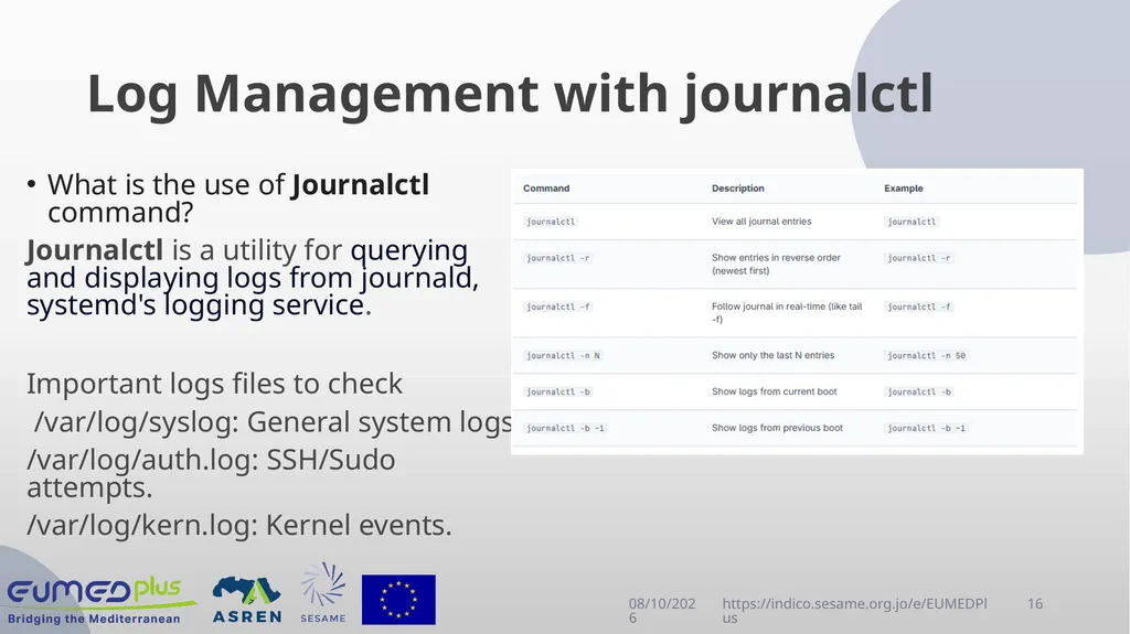 Linux Administration Workshop Advanced topics in - slide 16 of 29