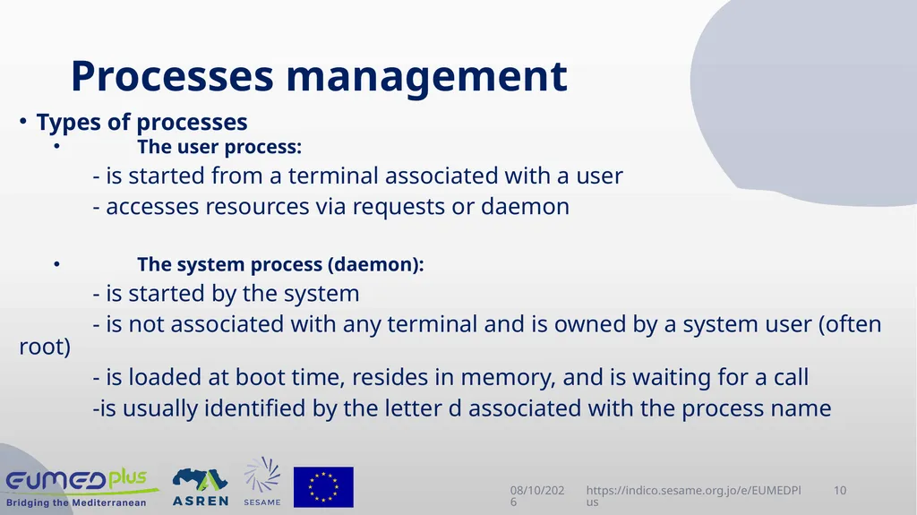 Linux Administration Workshop Advanced topics in - slide 10 of 29