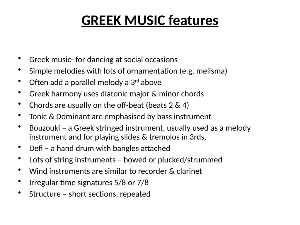 World Music RHYTHMIC features used in all World - slide 13 of 18