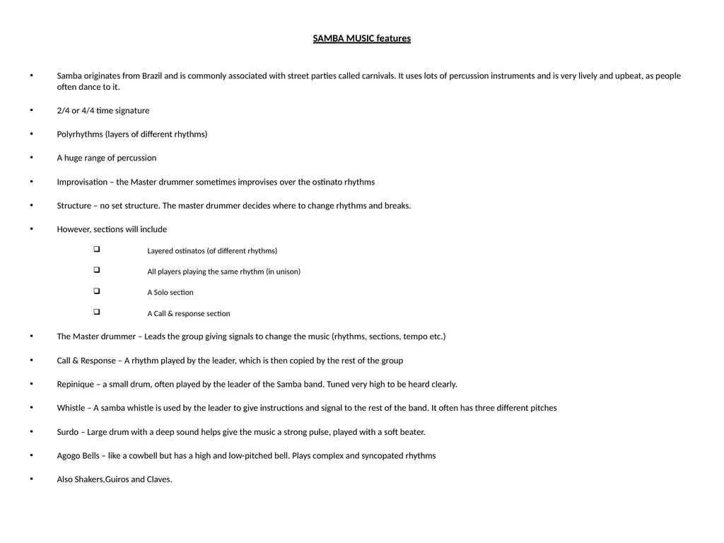World Music RHYTHMIC features used in all World - slide 17 of 18