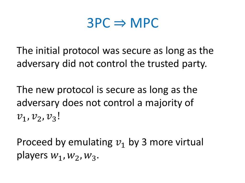 Efficient Multiparty Protocols via Log-Depth - slide 14 of 35