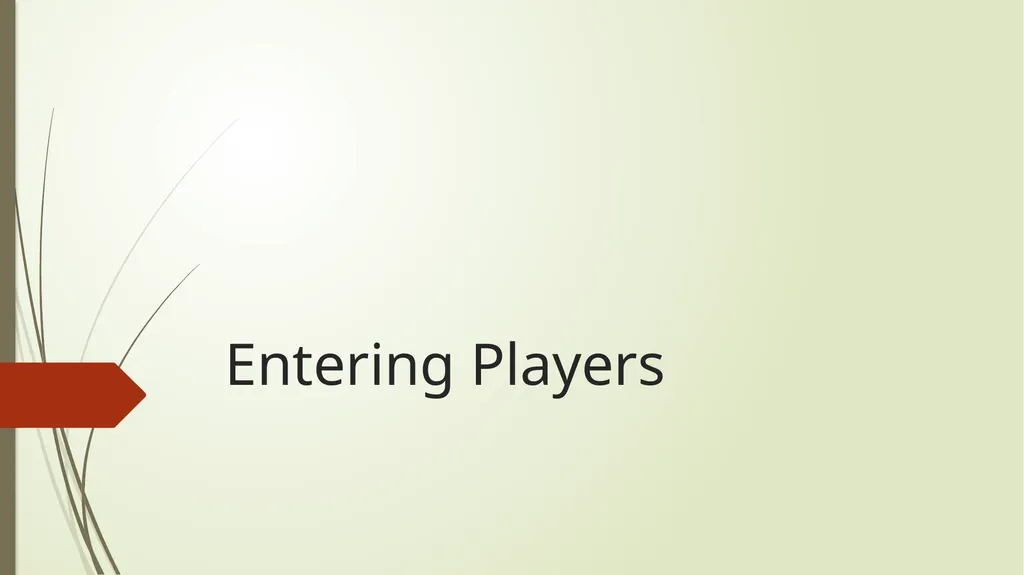 Entering Players Data Source For the purpose of - slide 1 of 19
