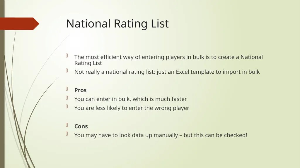 Entering Players Data Source For the purpose of - slide 3 of 19