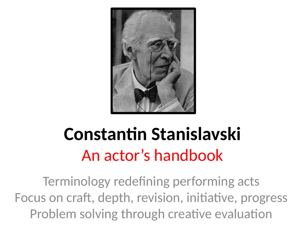 Constantin Stanislavski An actor’s handbook - slide 1 of 24